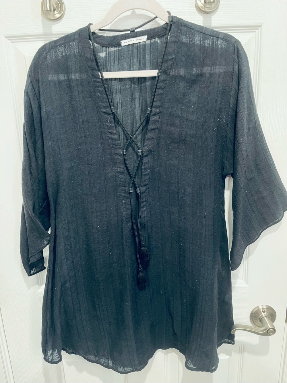 Robin Piccone Black Sheer Tunic Cover-Up - Picture 5 of 5